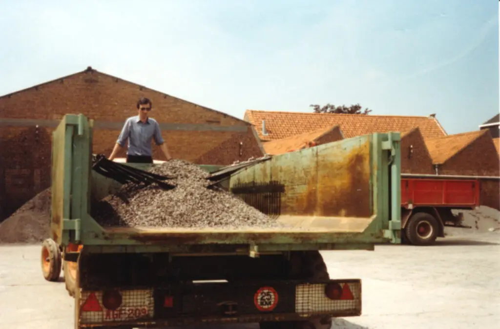 Johan Deprez in de beginjaren met één van de eerste valbrekers
