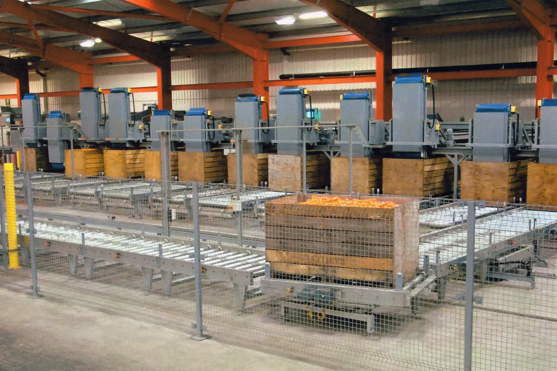 Automatisch kistentransport door Deprez in 1999